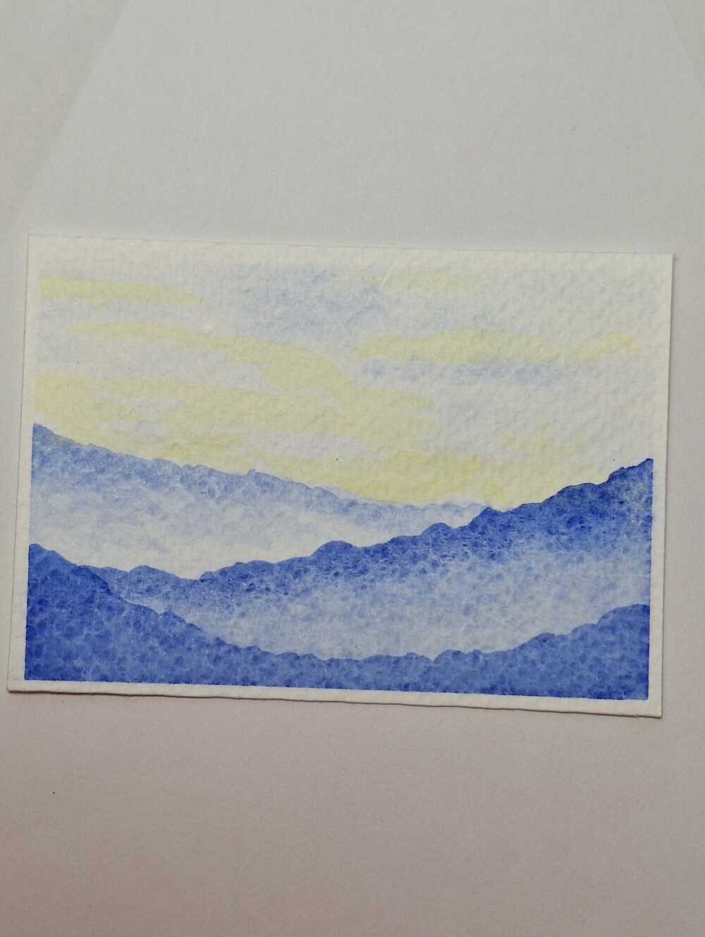 "Mystic Mountains" Hand-painted gouache painting (Tiny original artwork) - Picture 8 of 10